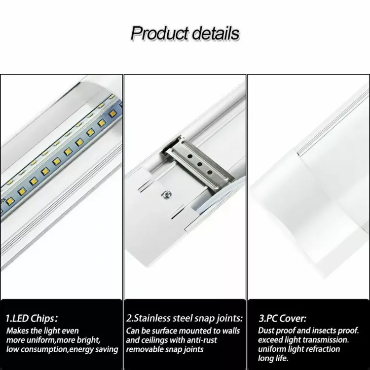 Picture of 4-Pack 4FT LED Shop Lights 6500K Daylight Ceiling Fixtures for Garage & Workshop