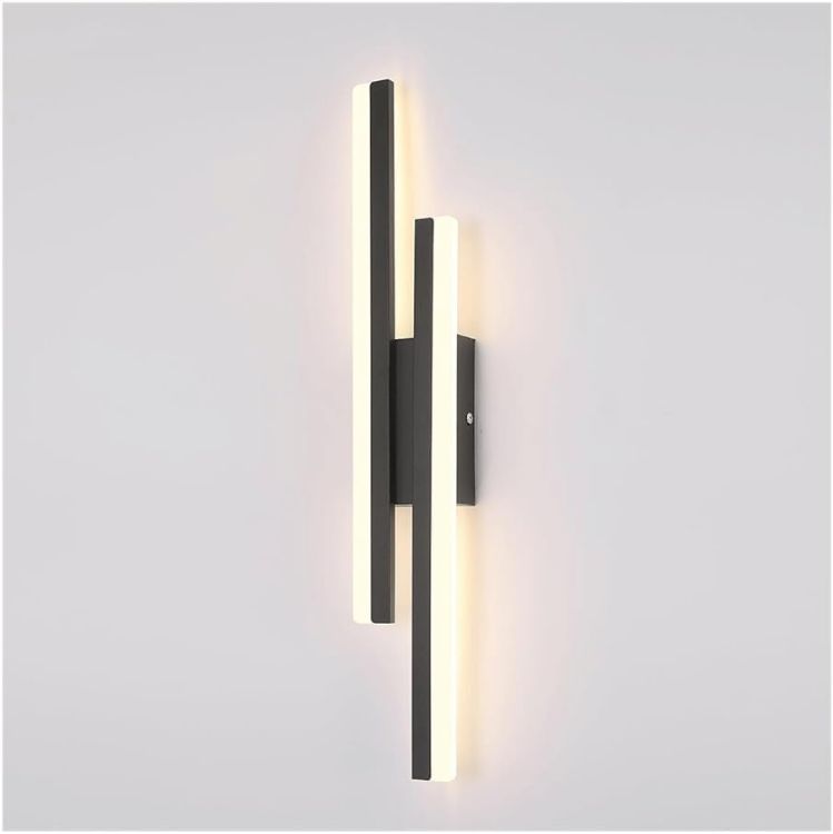 Picture of Black LED Wall Lights Indoor, 16W Modern Acrylic Wall Lamp with 3 Lighting Colours for Living Room