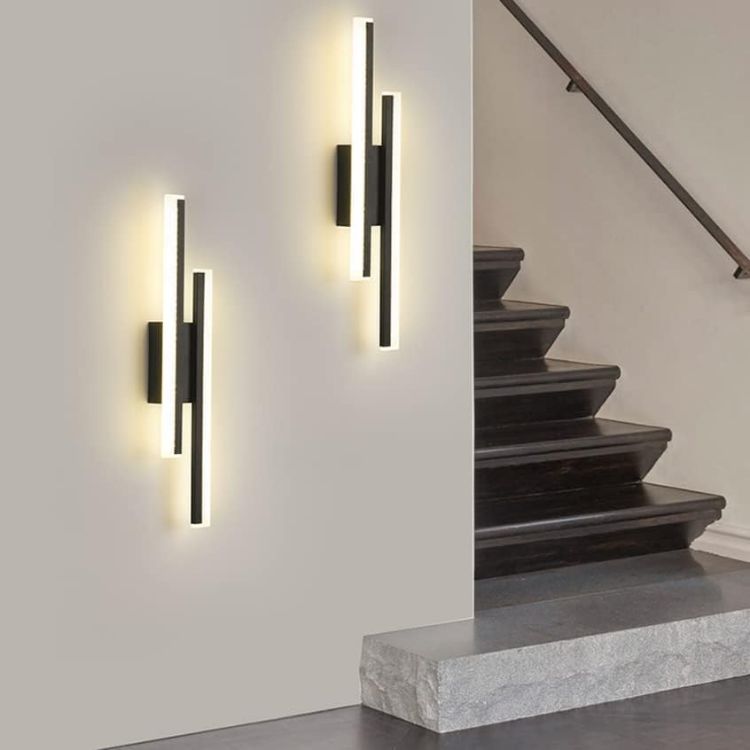 Picture of Black LED Wall Lights Indoor, 16W Modern Acrylic Wall Lamp with 3 Lighting Colours for Living Room