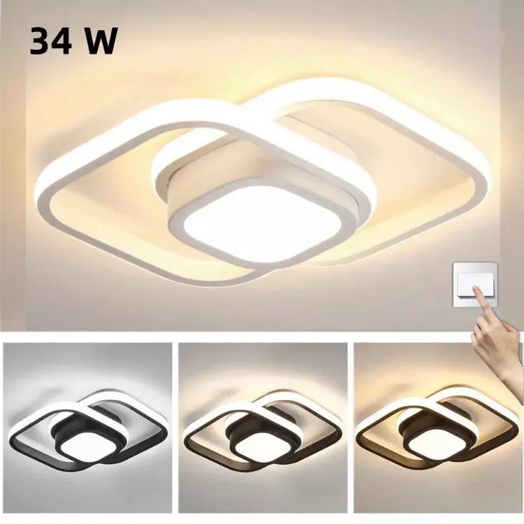 Picture of Modern LED Square Ceiling Light – Stylish Pendant Lamp for Bathroom, Kitchen & Bedroom