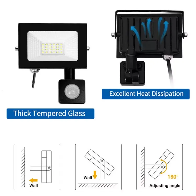 Picture of 100W LED Floodlight with Motion Sensor – IP66 Waterproof Outdoor Security Spotlight for Garden & Driveway