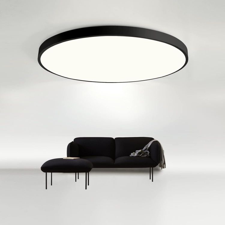 Picture of 40CM 24W Modern Ultra-Thin Black Round LED Ceiling Light, Flush Mount Ceiling Lamp for Bedroom & Kitchen