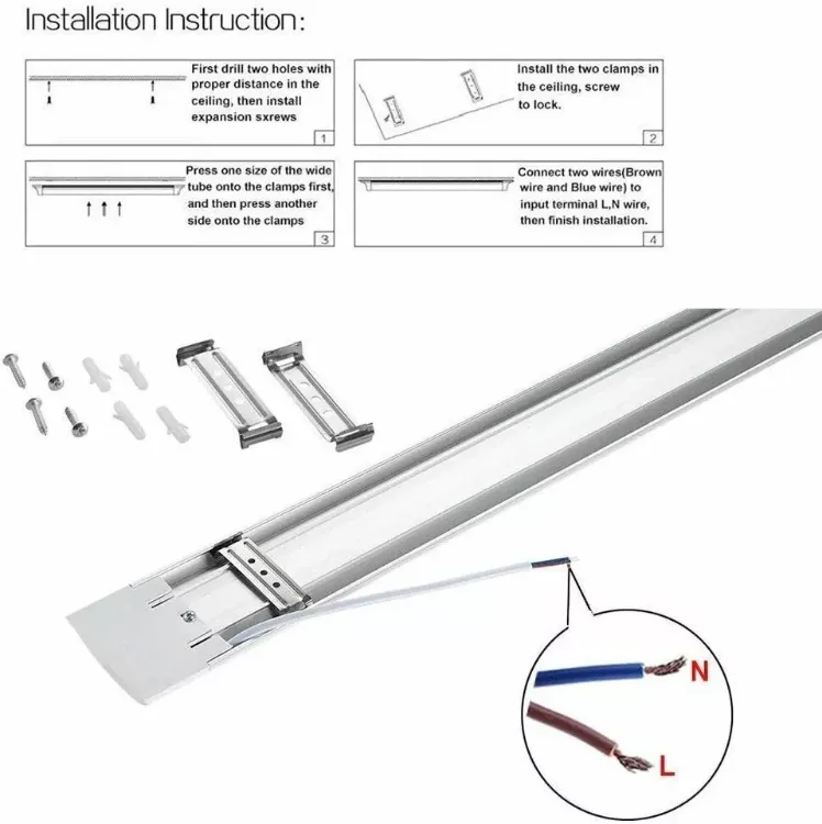 Picture of Slim LED Batten Strip Lights – 3ft, 6500K Cool White, Ideal for Garage, Office, Shed & Shop Lighting