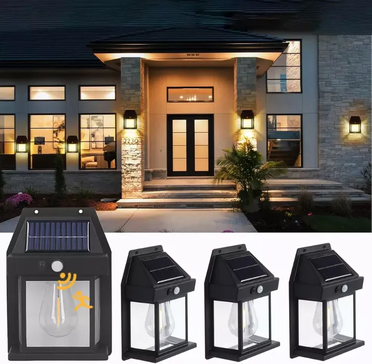 Picture of LED Solar-Powered Motion Sensor Tungsten Wall Light – Outdoor Garden Security Lamp