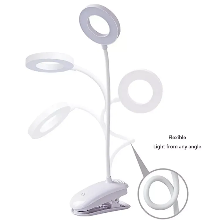 Picture of LED Rechargeable Clip-On Desk Lamp Flexible Clamp Light for Reading, Table & Night Use USB Powered