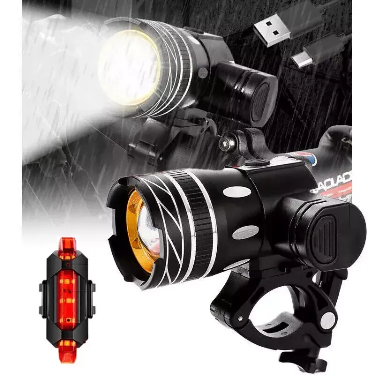 Picture of USB Rechargeable LED Bike Light Set , Front & Rear Bicycle Headlight 