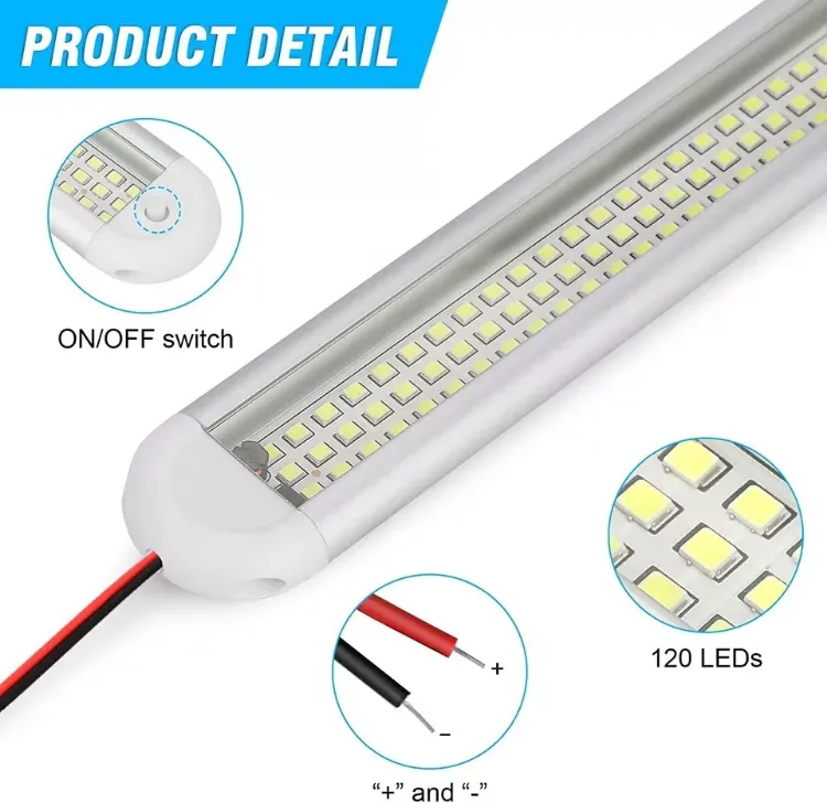 Picture of 12V 120 LED Car Interior Strip Light – Ultra-Bright Bar Light for Car, Van, Boat, Home & Bus