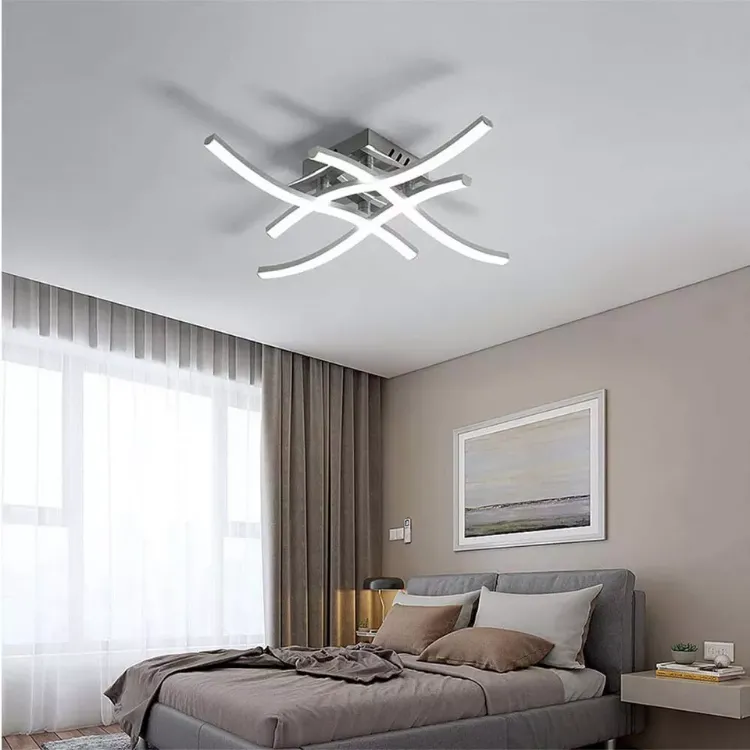 Picture of Modern Dimmable LED Ceiling Light – 4-Wave Pendant Lamp for Living Room & Bedroom