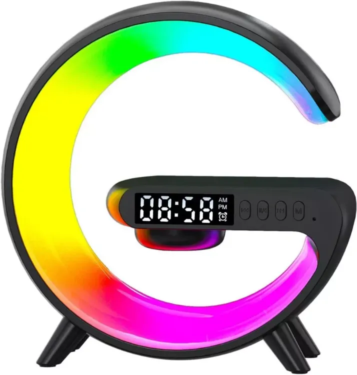 Picture of Smart LED Lamp with Bluetooth Speaker, Wireless Charger, RGB Mood Light & Alarm Clock