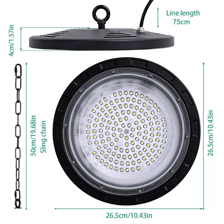 Picture of 6X 500W UFO LED High Bay Lights – Industrial Factory & Warehouse Lighting, IP65 Waterproof