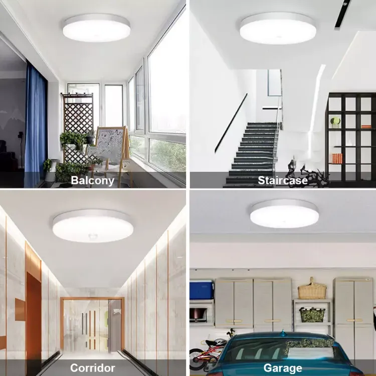 Picture of 12W-36W PIR Motion Sensor LED Ceiling Light, Round Panel Downlight for Garage, Hallway & Indoor Spaces