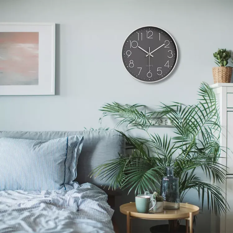 Picture of Modern Round Silent Wall Clock – Non-Ticking Minimalist Design for Study, Bedroom & Living Room