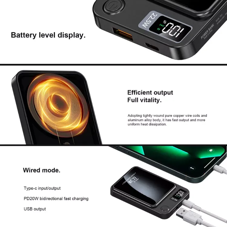 Picture of Magnetic Wireless Power Bank 50000mAh, 22.5W PD Fast Charging Battery Pack for iPhone 12/13/14/15