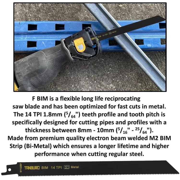 Picture of 10x Reciprocating Saw Blades, Heavy-Duty Sabre Blades for Wood & Metal Cutting