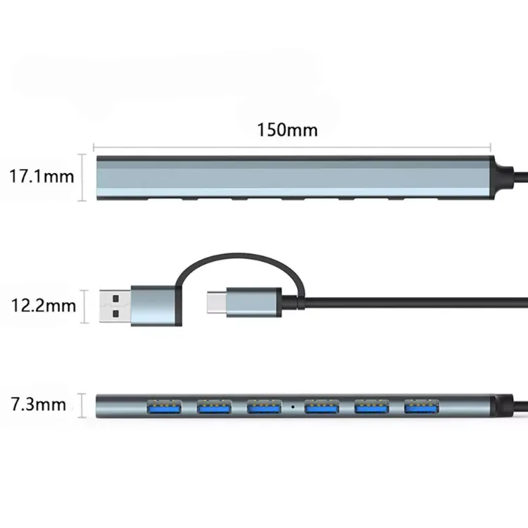 Picture of USB Hub Dock Multi-Port USB Type-C Splitter  4/7 Ports Adapter for Laptop, MacBook & PC