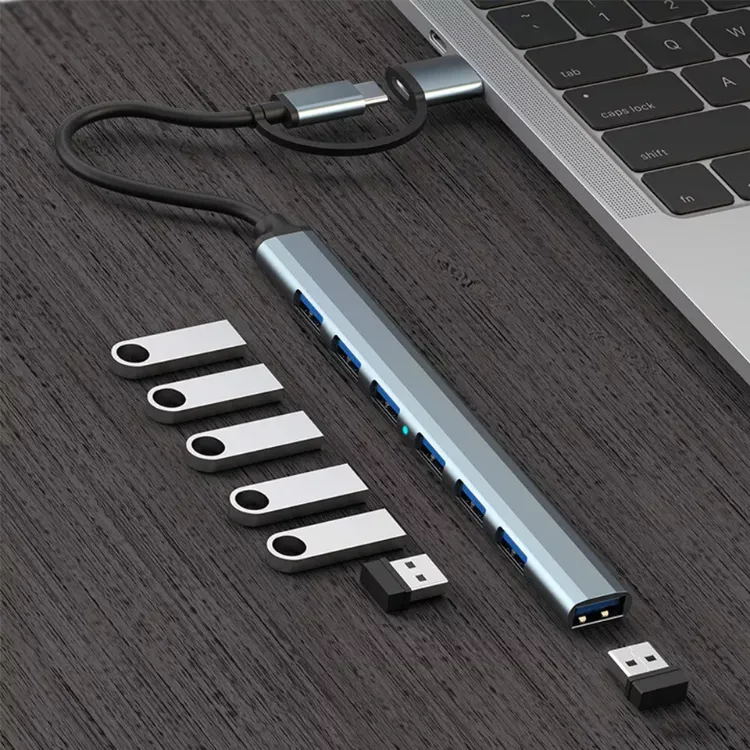 Picture of USB Hub Dock Multi-Port USB Type-C Splitter  4/7 Ports Adapter for Laptop, MacBook & PC