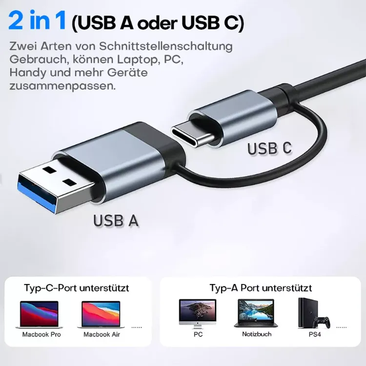 Picture of USB Hub Dock Multi-Port USB Type-C Splitter  4/7 Ports Adapter for Laptop, MacBook & PC