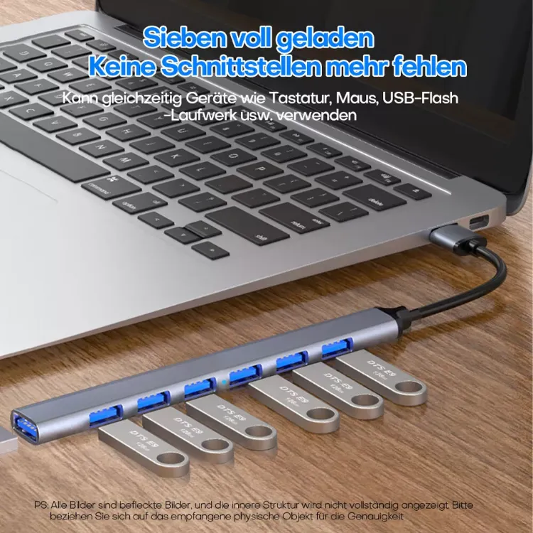 Picture of USB Hub Dock Multi-Port USB Type-C Splitter  4/7 Ports Adapter for Laptop, MacBook & PC