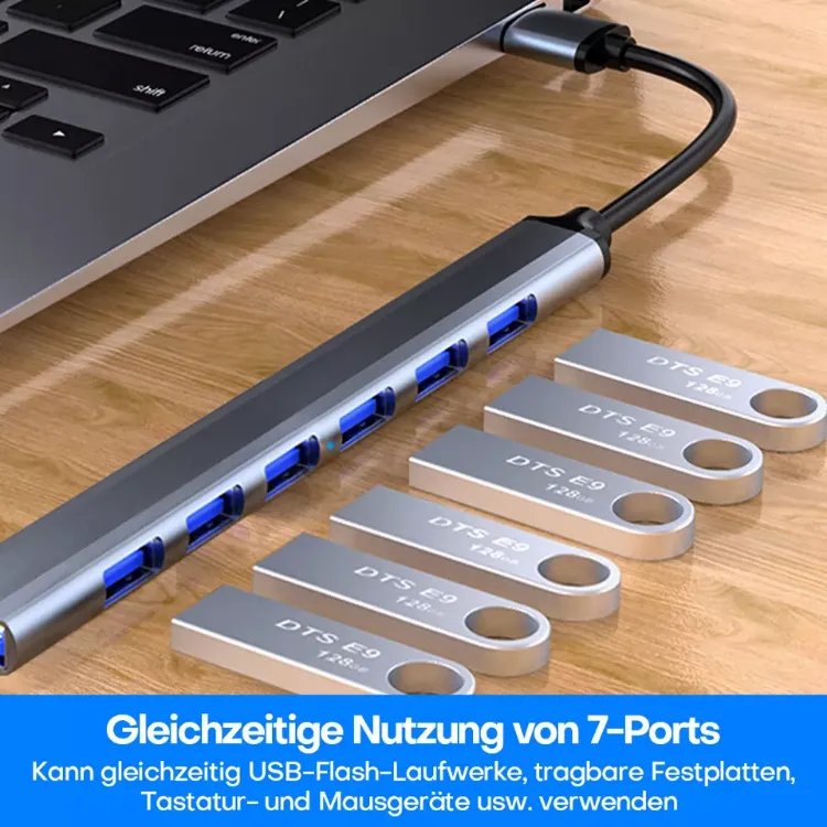 Picture of USB Hub Dock Multi-Port USB Type-C Splitter  4/7 Ports Adapter for Laptop, MacBook & PC