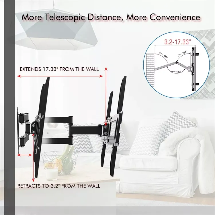 Picture of Heavy Duty Full Motion Tilt TV Mount for 32-65 TVs – Flexible Swing Arm Corner Bracket