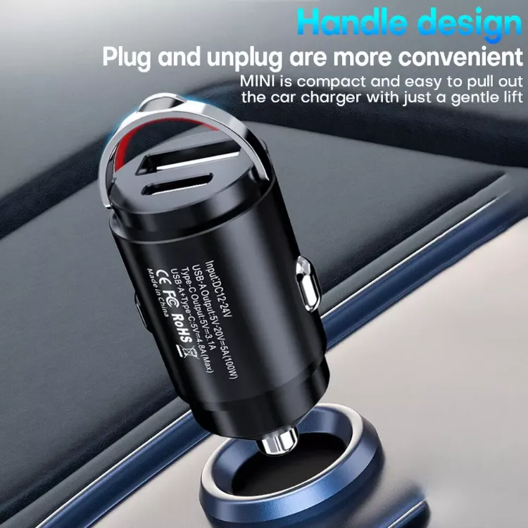 Picture of Fast Car Charger Dual USB & Type-C Adapter for iPhone, Samsung & Universal Devices