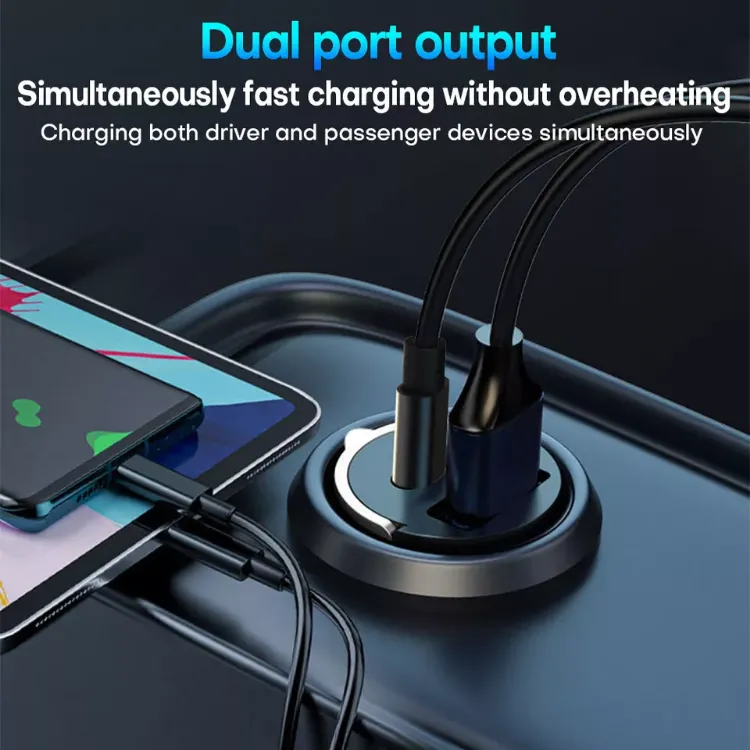 Picture of Fast Car Charger Dual USB & Type-C Adapter for iPhone, Samsung & Universal Devices