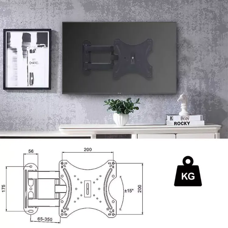 Picture of Full Motion TV Wall Mount Bracket – Swivel & Tilt for 10"-55" LED LCD Screens