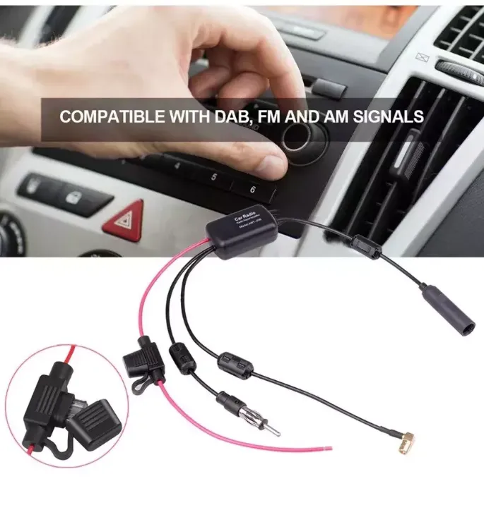 Picture of DAB FM Car Antenna Aerial Splitter – Digital Radio Signal Booster & Converter