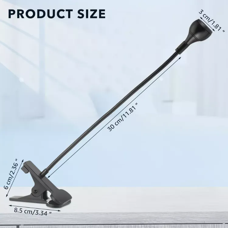 Picture of USB Clip-On LED Desk Lamp – Flexible Clamp Reading Light for Bedside, Table & Office