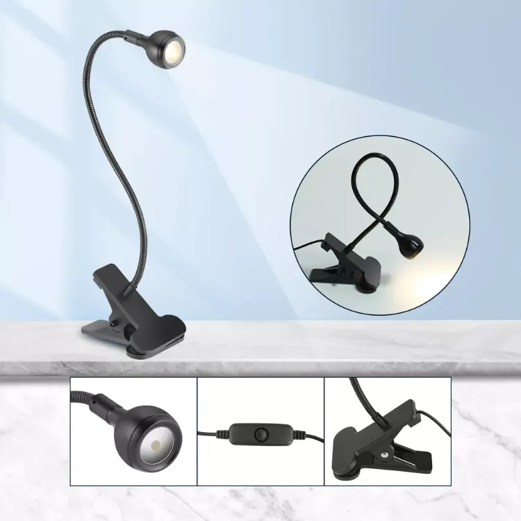 Picture of USB Clip-On LED Desk Lamp – Flexible Clamp Reading Light for Bedside, Table & Office