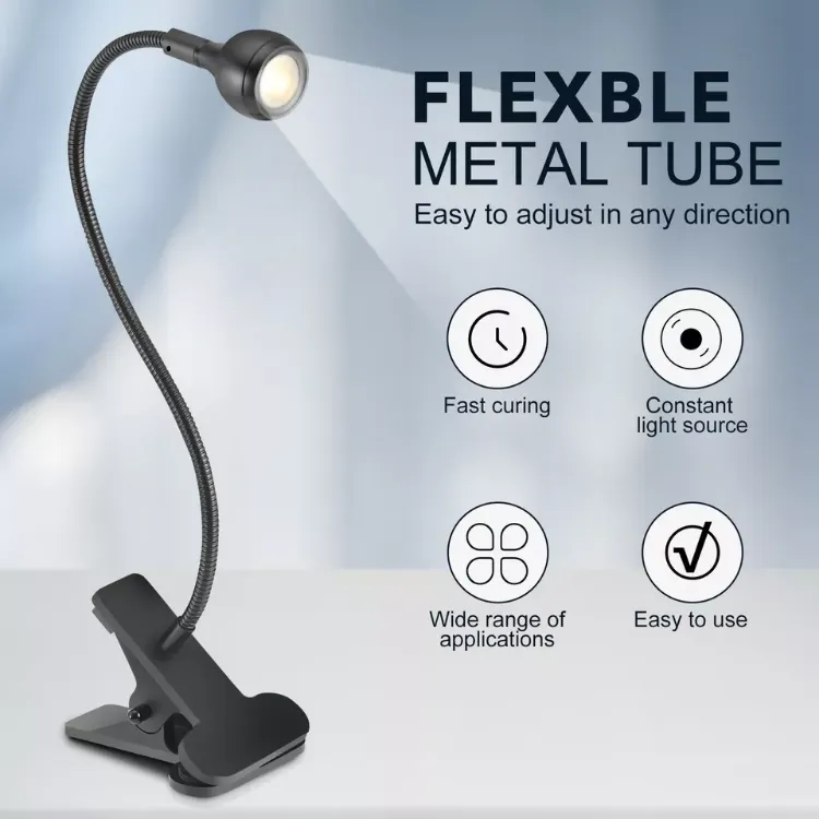 Picture of USB Clip-On LED Desk Lamp – Flexible Clamp Reading Light for Bedside, Table & Office