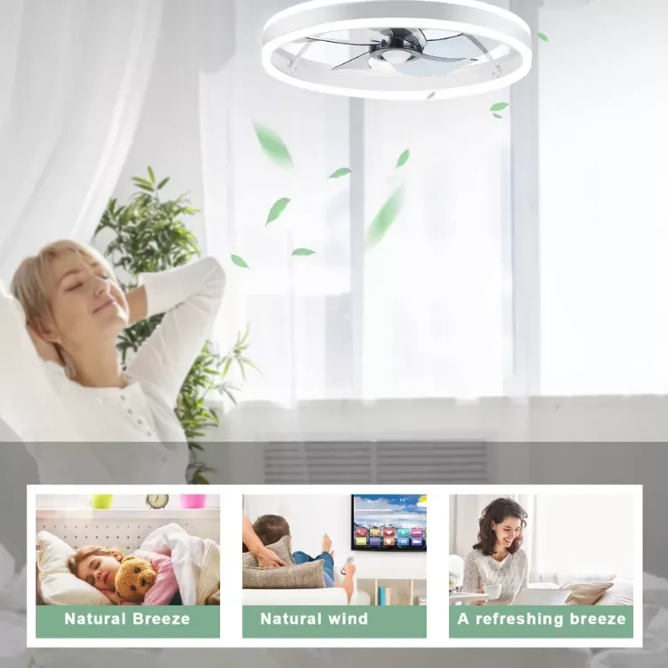 Picture of LED Ceiling Fan Light – Dimmable Chandelier Lamp with Remote Control for Living Room & Bedroom