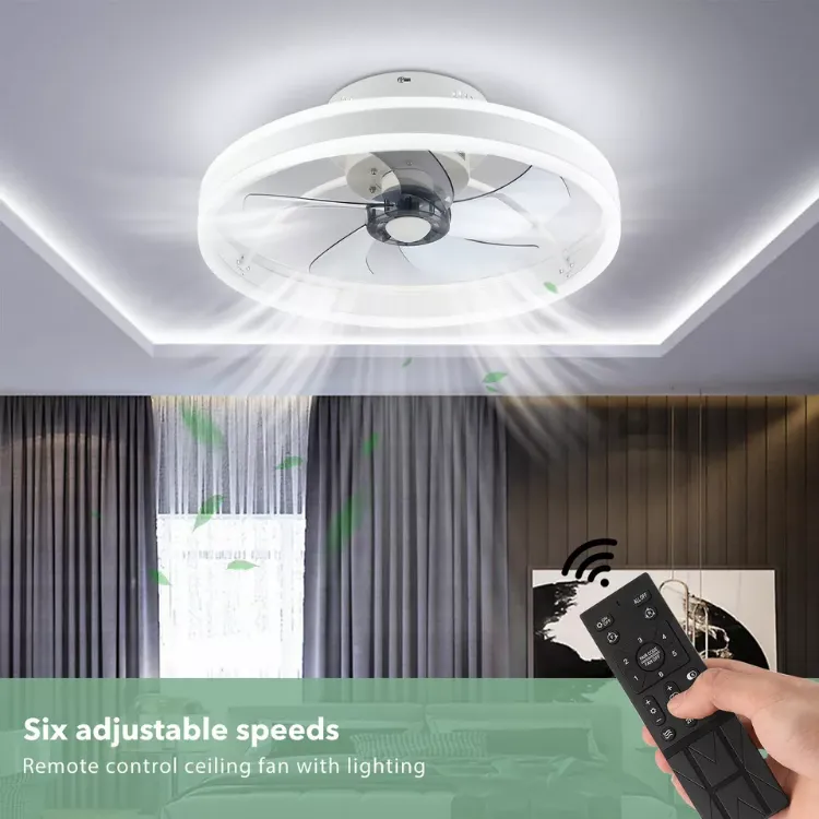 Picture of LED Ceiling Fan Light – Dimmable Chandelier Lamp with Remote Control for Living Room & Bedroom