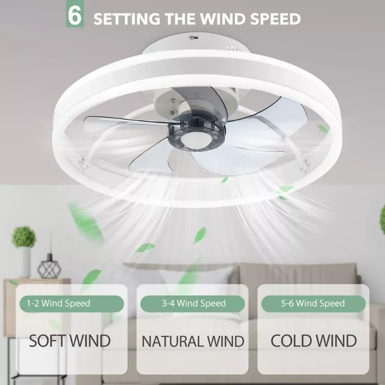 Picture of LED Ceiling Fan Light – Dimmable Chandelier Lamp with Remote Control for Living Room & Bedroom