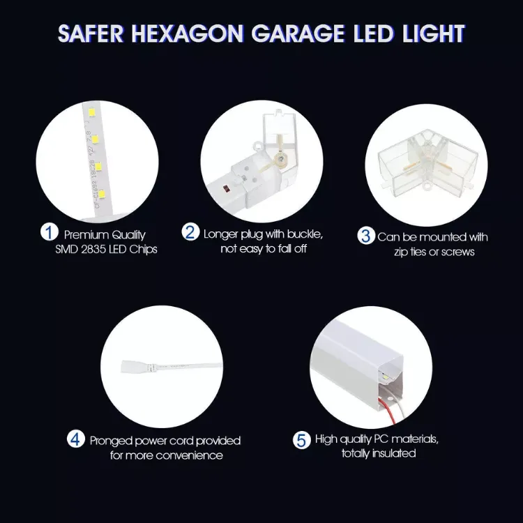 Picture of 14-Piece Hexagon LED Lighting Kit – Bright Detailing Lights for Garage, Workshop & Showroom