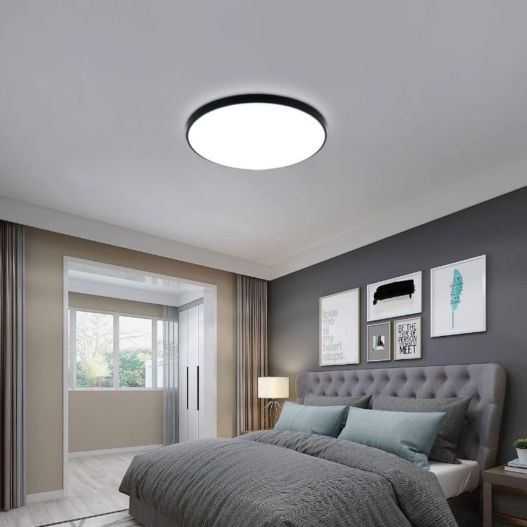 Picture of 60cm 48W Black Round LED Ceiling Light – Modern Surface Mount Indoor Lighting