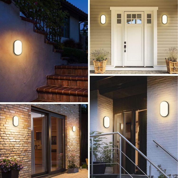 Picture of 14W LED Oval Bulkhead Light IP54 Waterproof Outdoor Wall & Ceiling Light, 980LM, 4000K Natural White (2 Pack)