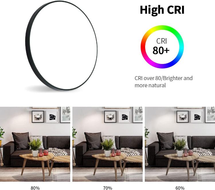 Picture of 36W Ultra-Thin LED Ceiling Light – Modern Black Flush Mount Fixture for Bedroom & Kitchen