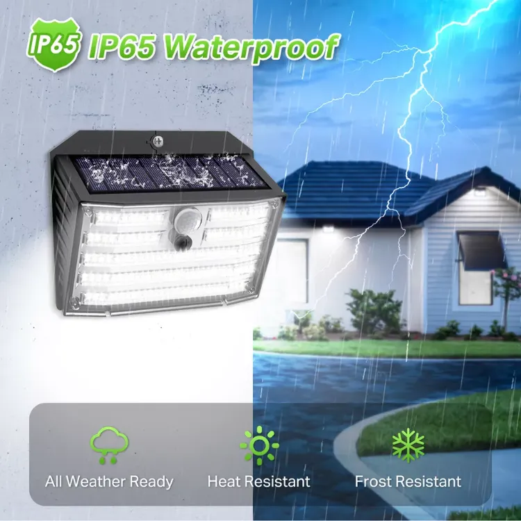 Picture of 126 LED Solar Motion Sensor Wall Light – Outdoor Security Lamp for Garden & Driveway