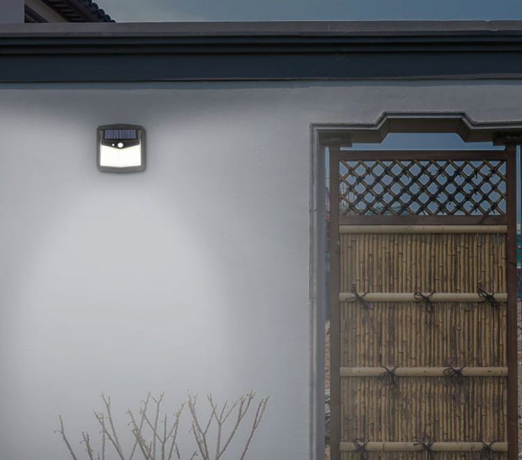 Picture of 128 LED Solar Motion Sensor Wall Light  Outdoor PIR Security Lamp for Garden & Pathways