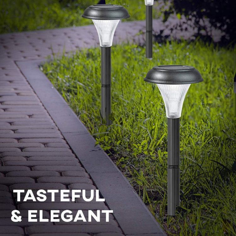 Picture of 10-Pack Solar Garden Lights Bright Outdoor LED Pathway Lights with Waterproof Design & Easy Installation