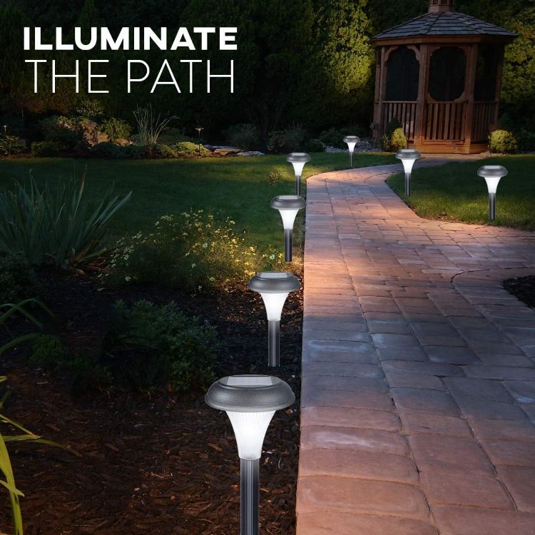 Picture of 10-Pack Solar Garden Lights Bright Outdoor LED Pathway Lights with Waterproof Design & Easy Installation