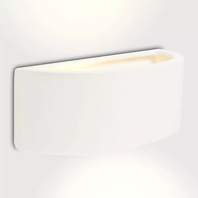 Picture of Modern Curved White Ceramic Wall Uplighter Elegant Indoor Accent Lighting