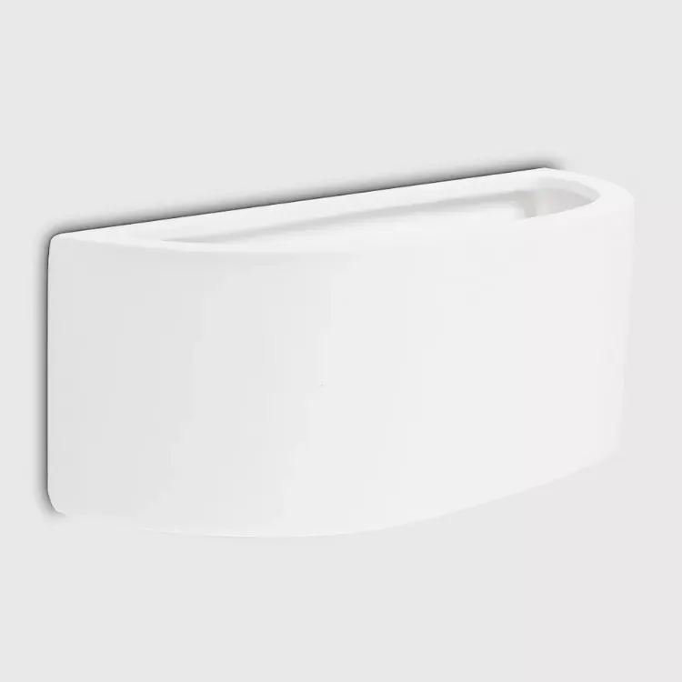 Picture of Modern Curved White Ceramic Wall Uplighter Elegant Indoor Accent Lighting