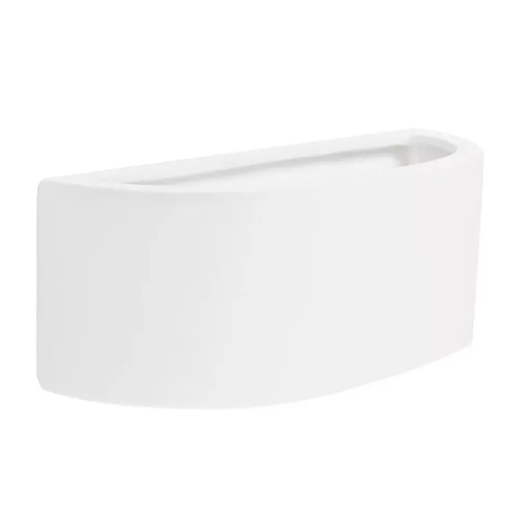 Picture of Modern Curved White Ceramic Wall Uplighter Elegant Indoor Accent Lighting