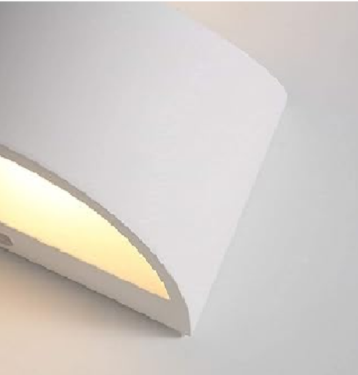 Picture of Modern Curved White Ceramic Wall Uplighter Elegant Indoor Accent Lighting