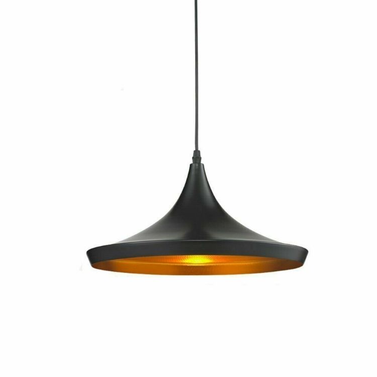 Picture of Industrial Pendant Light Shade Black & White Hanging Ceiling Lamp for Kitchen & Dining