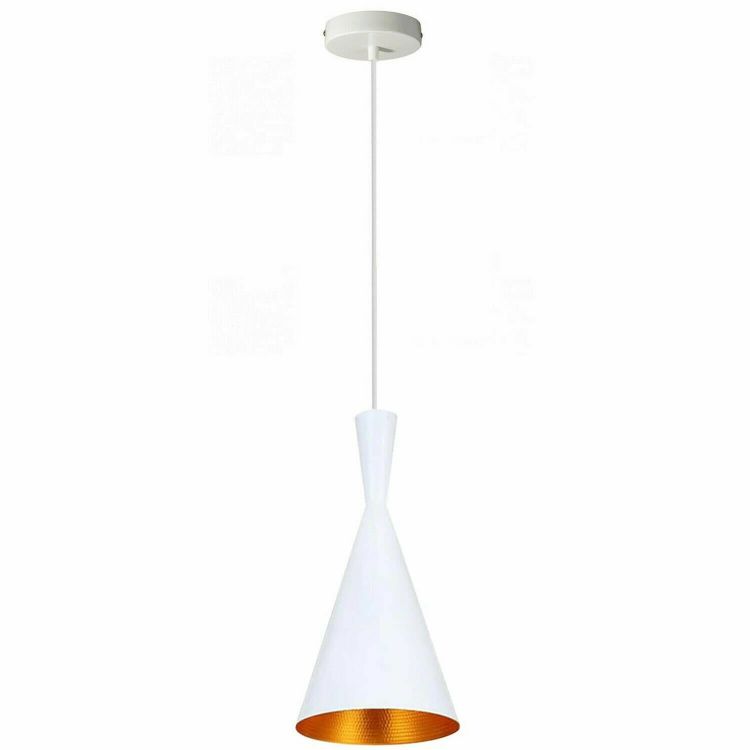 Picture of Industrial Pendant Light Shade Black & White Hanging Ceiling Lamp for Kitchen & Dining