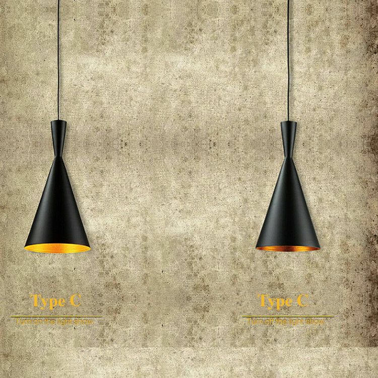 Picture of Industrial Pendant Light Shade Black & White Hanging Ceiling Lamp for Kitchen & Dining