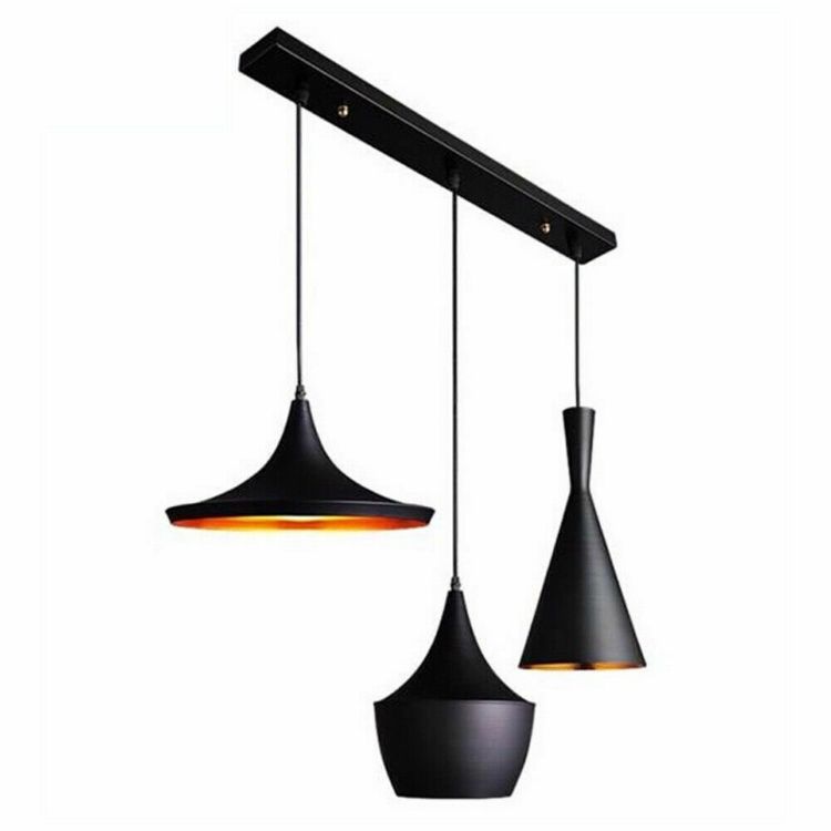 Picture of Industrial Pendant Light Shade Black & White Hanging Ceiling Lamp for Kitchen & Dining